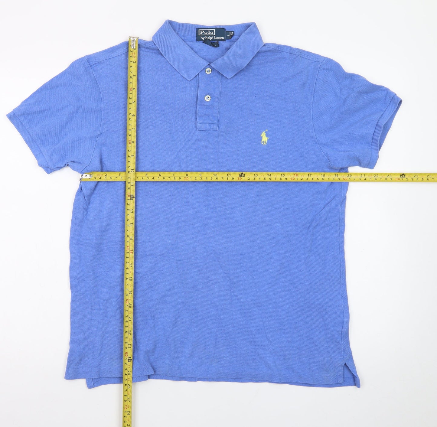 Ralph Lauren Men's Blue Slim Fit Cotton Polo Shirt L