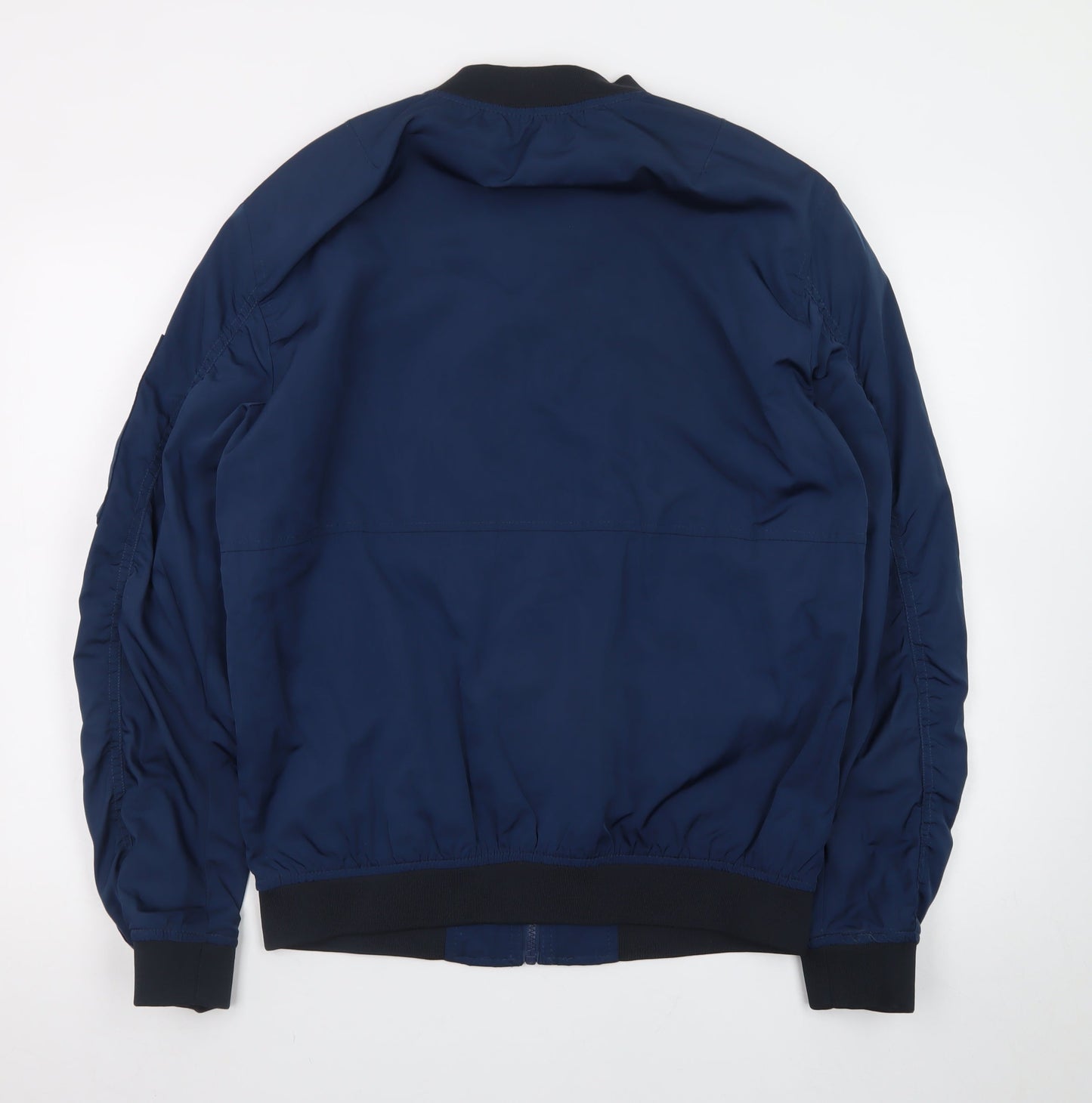 Pull & Bear Men's Blue Bomber Jacket L 40 Lightweight Zip Casual