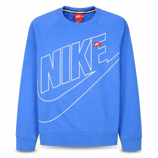 Nike Mens Blue Crew Neck Pullover Sweatshirt Size S Graphic Logo