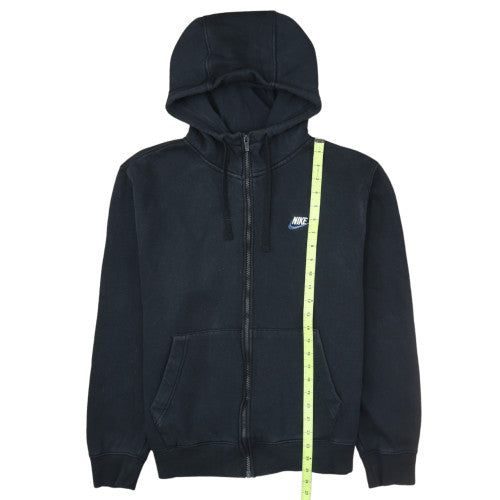 Nike Men Black Full Zip Hoodie Fleece Logo M Excellent Condition