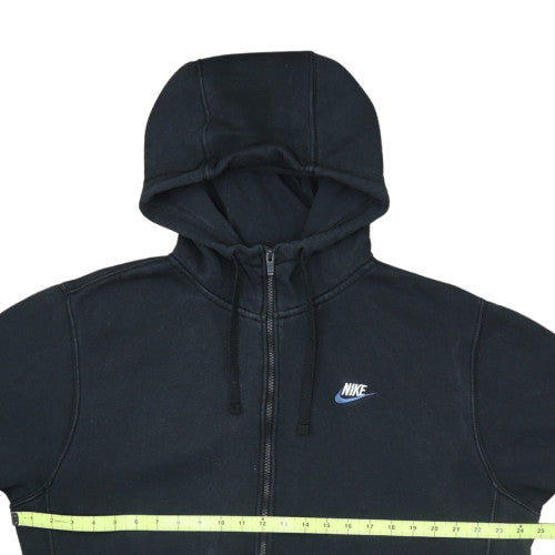 Nike Men Black Full Zip Hoodie Fleece Logo M Excellent Condition
