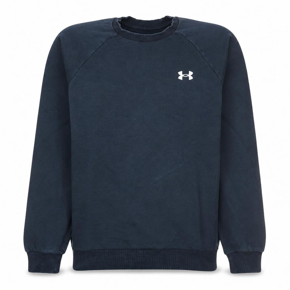 Under Armour Men's Navy Blue Loose Fit Crew Neck Sweatshirt M
