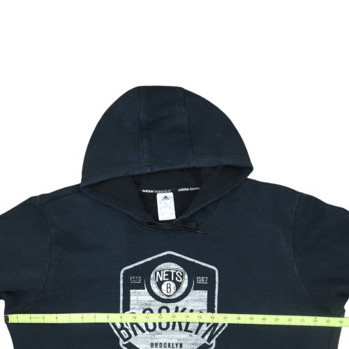 Adidas Men’s Black XL Pullover Fleece Hoodie Brooklyn Nets Logo