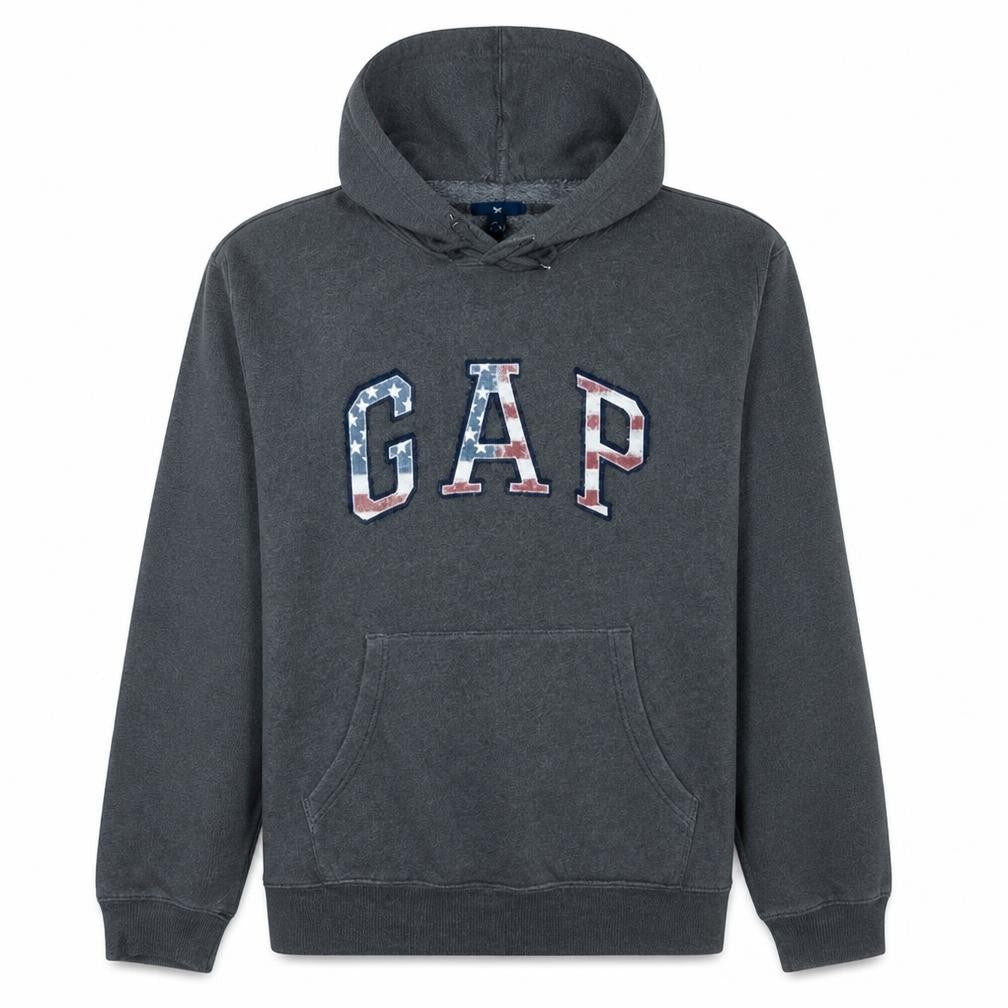 Gap Men’s Grey 2XL Pullover Hoodie with USA Logo Design