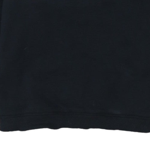 Napapijri Men's Black Logo Crew Neck Pullover Sweatshirt L