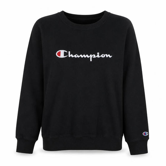 Champion Women's Black Medium Pullover Sweatshirt Logo Crew Neck