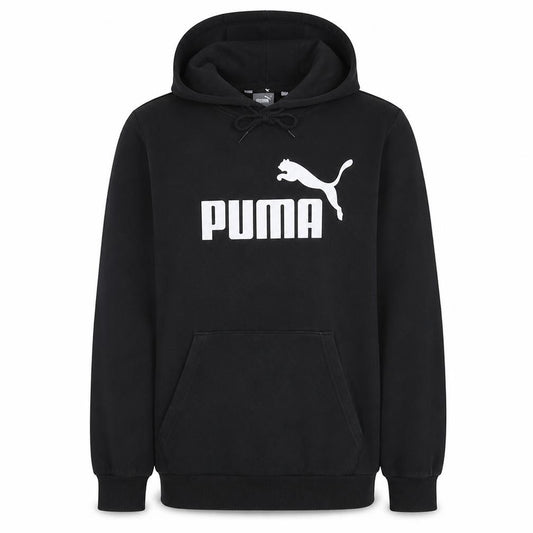 Puma Men's Black Small Pullover Hoodie with Logo Print