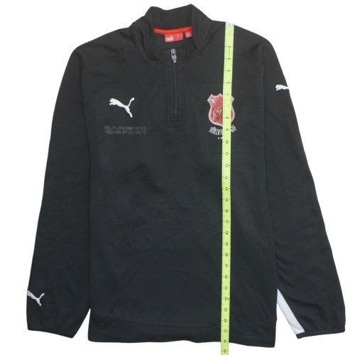 Puma Men's Black 1/4 Zip Pullover Sweatshirt Size L with Logo