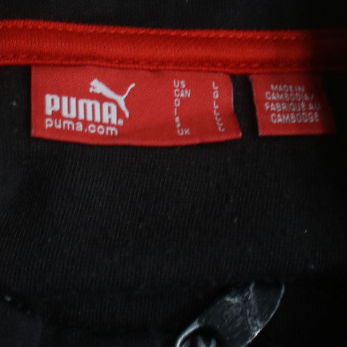 Puma Men's Black 1/4 Zip Pullover Sweatshirt Size L with Logo