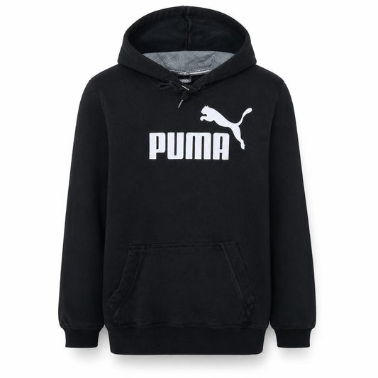 Puma Mens Black Pullover Hoodie L Fleece Sports Sweatshirt