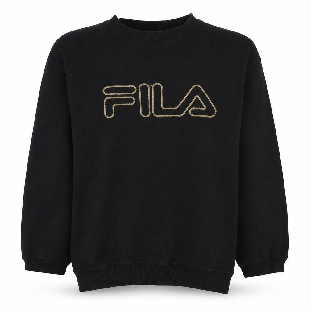 Fila Teens Black Crew Neck Logo Sweatshirt Size M Pullover