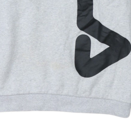 FILA Men's Grey Crew Neck Pullover Sweatshirt S Regular Fit Logo