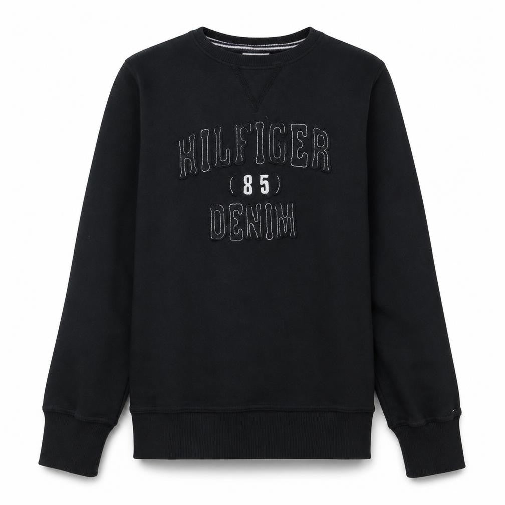 Tommy Hilfiger Denim Men's Black Cotton Crew Neck Sweatshirt S