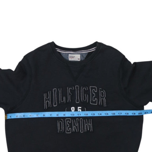 Tommy Hilfiger Denim Men's Black Cotton Crew Neck Sweatshirt S