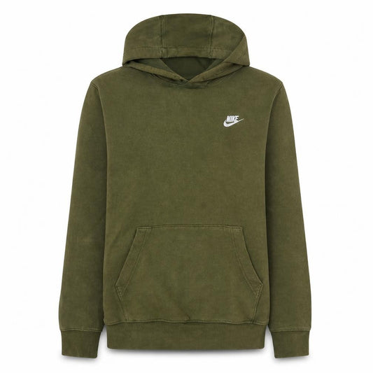 Nike Women Khaki Pullover Hoodie M Tall Cotton Blend Fleece