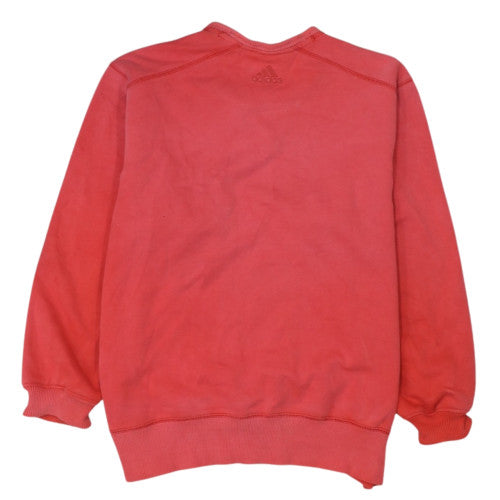 Adidas Womens Red Crew Neck Pullover Sweatshirt Size 14 Classic Fit