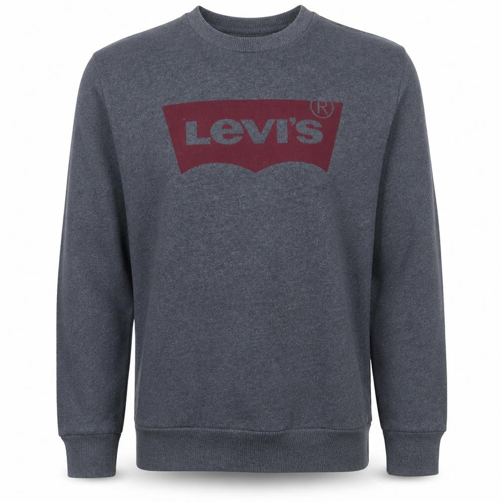Levi's Men's Grey Logo Crew Neck Pullover Sweatshirt Size L