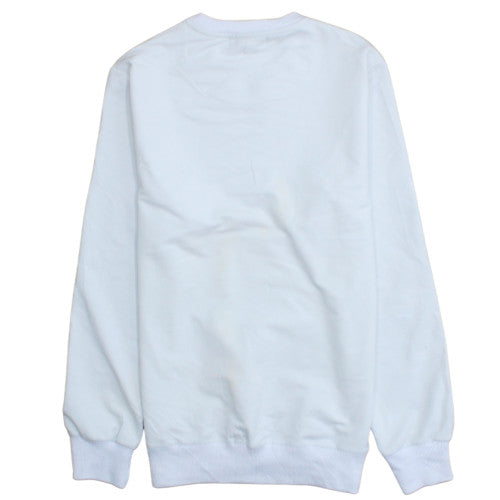 Lacoste Men’s White Cotton Crew Neck Pullover Sweatshirt L