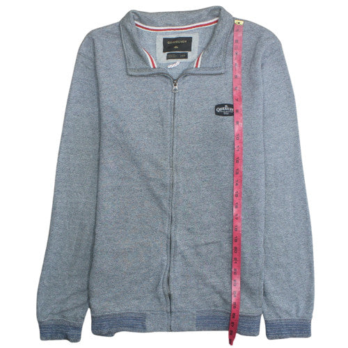 Quiksilver Men's Grey Full Zip Sweatshirt L Collared Regular Fit