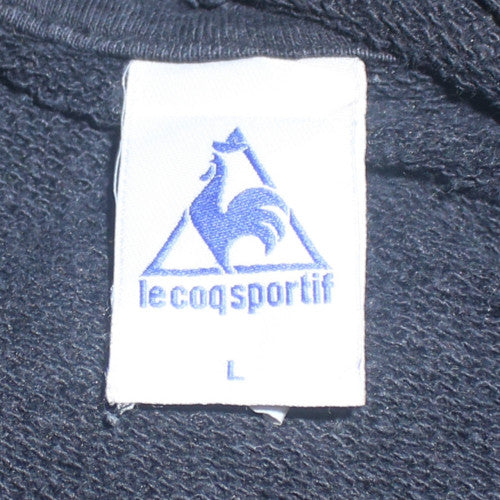 Le Coq Sportif Men's Black Pullover Hoodie L Logo Graphic Sweatshirt