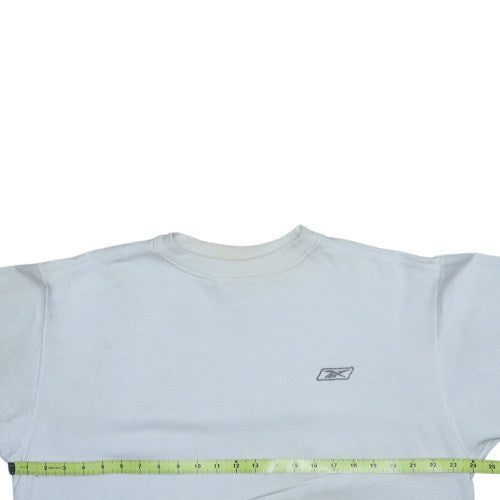 Reebok Men Blue L Pullover Sweatshirt Crew Neck Logo Fleece