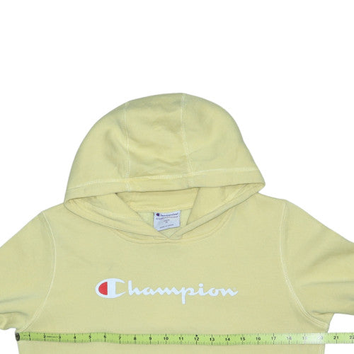 Champion Boys Yellow Pullover Hoodie Size 14 Logo Graphic Cotton Blend