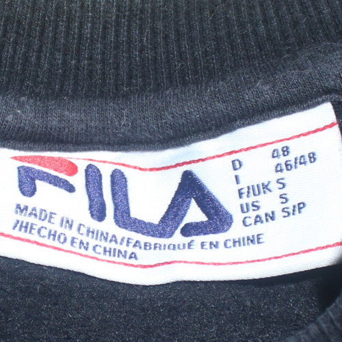 FILA Mens Black Small Crew Neck Pullover Logo Sweatshirt
