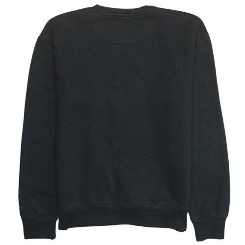 Tommy Hilfiger Men's Black Crew Neck Sweatshirt M Embroidered Logo