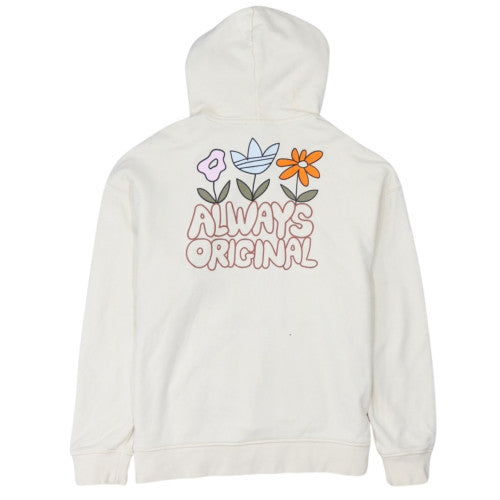 Adidas Women Ivory Graphic Print Pullover Hoodie UK 12