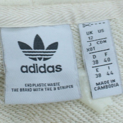 Adidas Women Ivory Graphic Print Pullover Hoodie UK 12