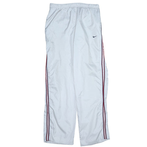 Nike Men's White XL Track Pants with Red Side Stripe