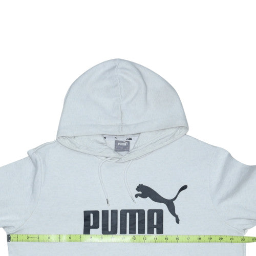 Puma Men's Grey Pullover Hoodie M Logo Sports Fleece