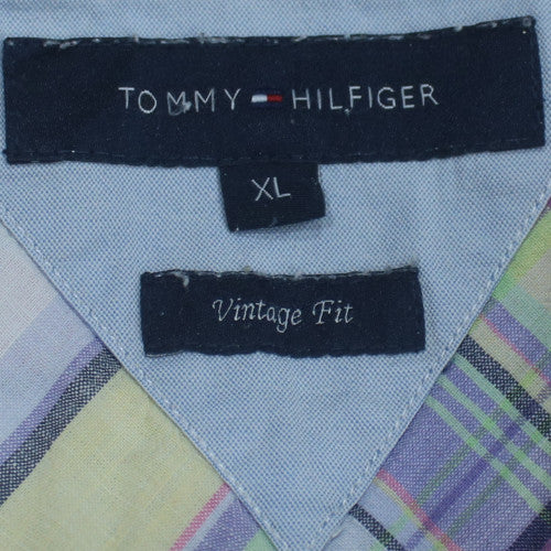 Tommy Hilfiger Men's Multicoloured Plaid Button-Up Shirt XL