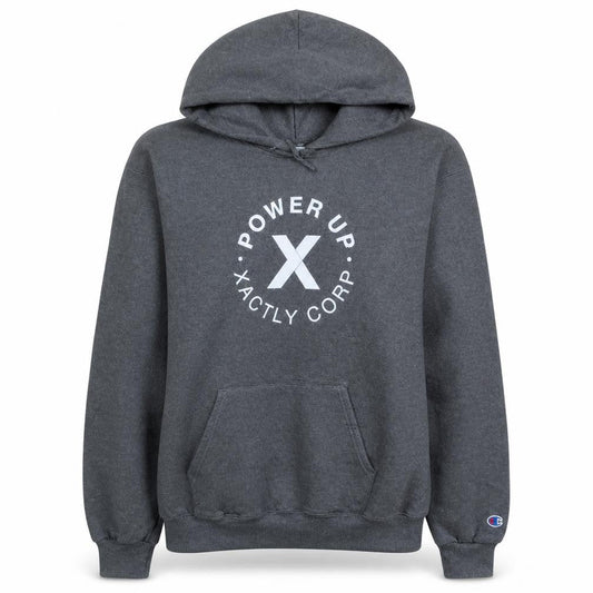 Champion Women's Grey Pullover Hoodie Medium Power Up Logo
