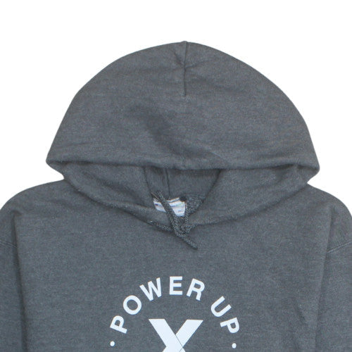 Champion Women's Grey Pullover Hoodie Medium Power Up Logo