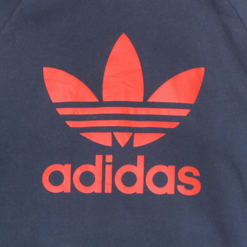 Adidas Womens Navy Hoodie Medium Hooded Pullover Sweatshirt