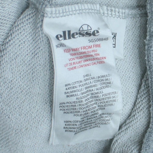 Ellesse Womens Grey UK 10 Pullover Hoodie Cotton Blend Casual Sweatshirt