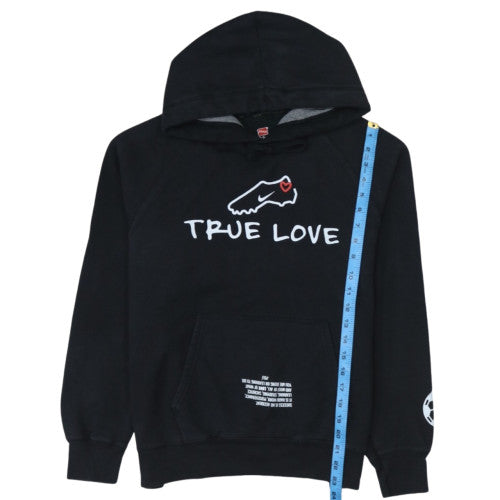 Hanes Men Black True Love Graphic Pullover Hoodie M Fleece