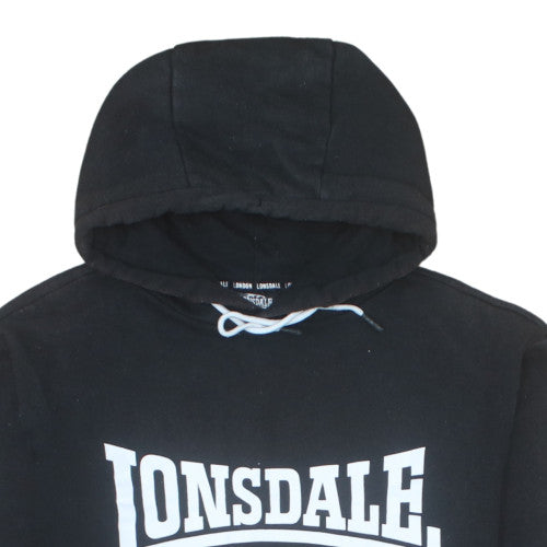 Lonsdale Men’s Black Pullover Hoodie Size L Fleece Sportswear
