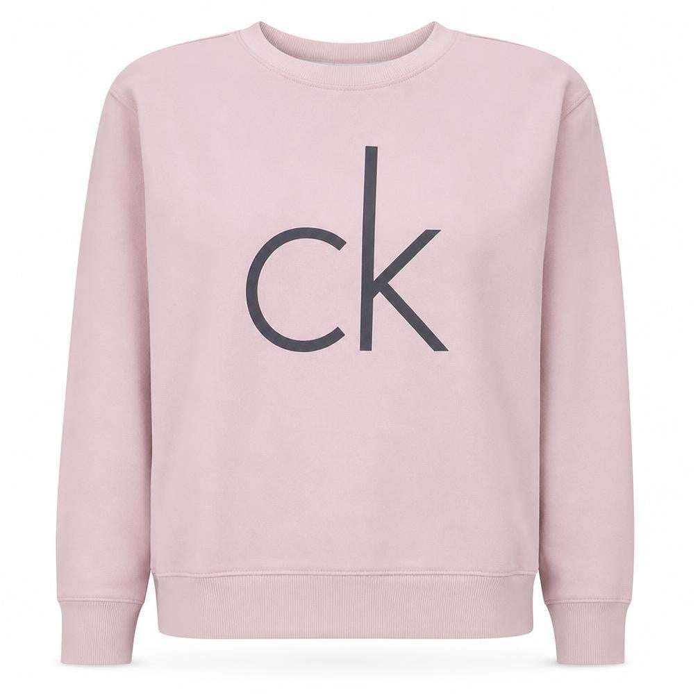 Calvin Klein Jeans Women's Pink Logo Crew Neck Sweatshirt M Cotton Blend