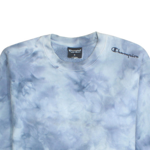 Champion Men’s Blue Tie Dye Reverse Weave Sweatshirt M Crew Neck