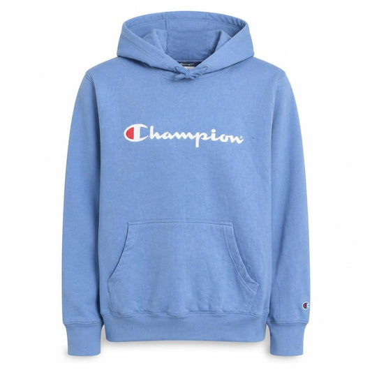 Champion Men's Blue Pullover Hoodie Size S Logo Fleece Sportswear