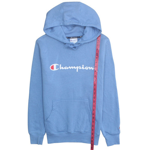 Champion Men's Blue Pullover Hoodie Size S Logo Fleece Sportswear