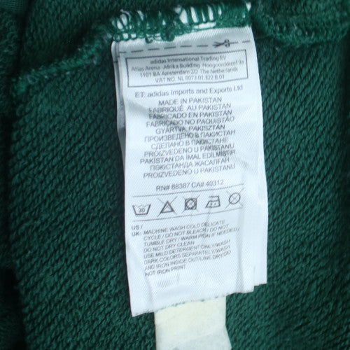 Adidas Womens Green Pullover Hoodie UK 8 Cotton Hooded Sweatshirt