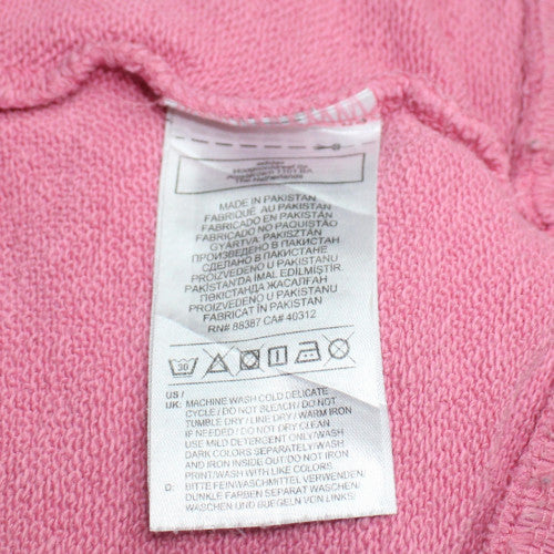 Adidas Women Pink Pullover Hoodie Size 10 Logo Print Cotton Blend