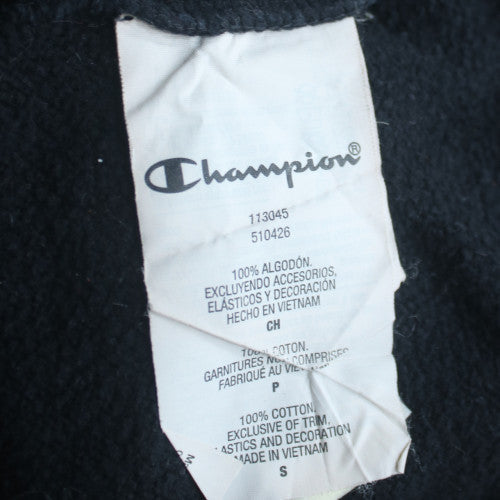 Champion Womens Black Small Pullover Hoodie 100% Cotton Logo Design