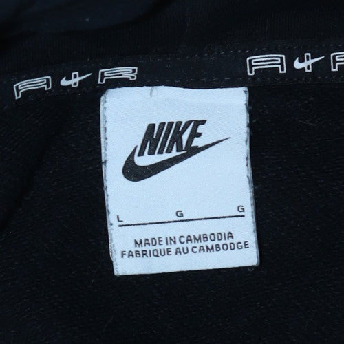 Nike Air Black Hoodie Women L Pullover Hooded Sweatshirt