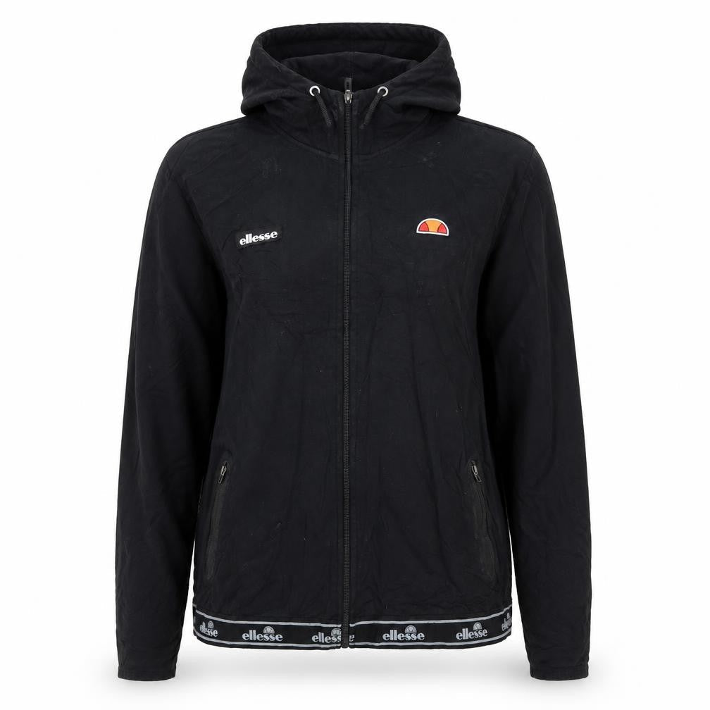Ellesse Womens Black Full Zip Hoodie Jacket Size L Polyester Cotton