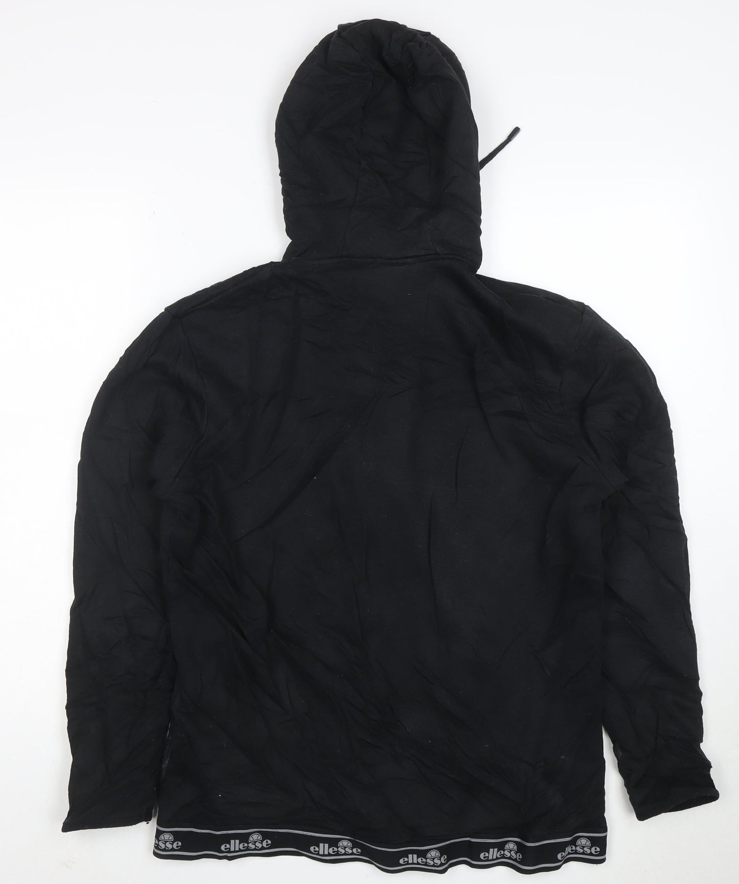 Ellesse Womens Black Full Zip Hoodie Jacket Size L Polyester Cotton