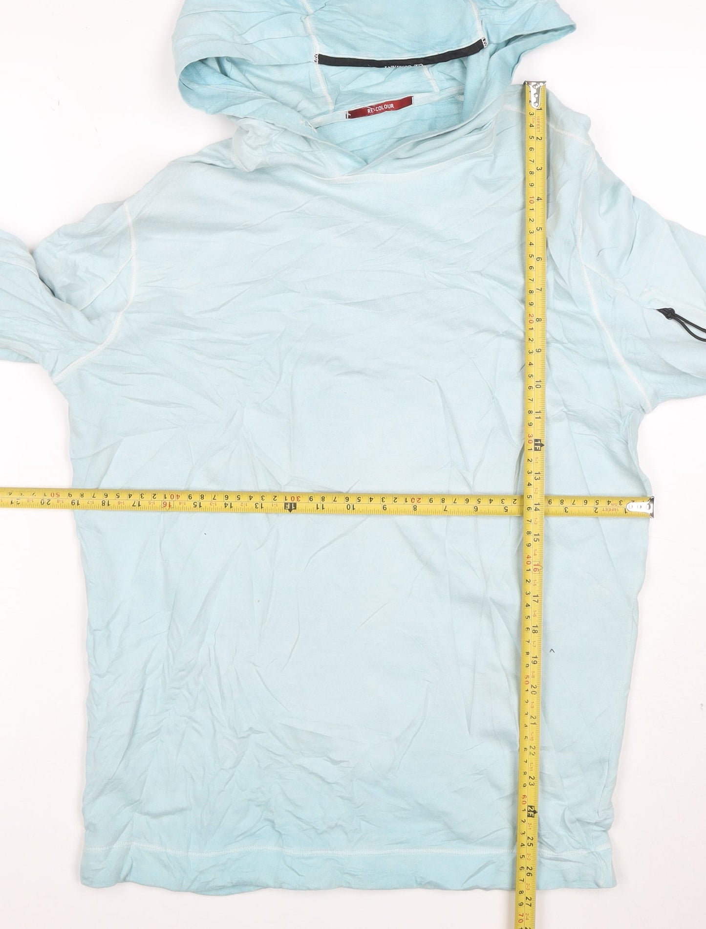 C.P. Company Mens Blue Pullover Hoodie Size M Lightweight Cotton